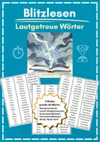 Vorschau - Arbeitsblätter - Blitzlesen - Lautgetreue Wörter - Deckblatt