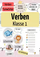 Vorschau - Arbeitsblätter - Einführung Verben - Bild- und Wortkarten mit Hefteintrag - Deckblatt