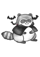 Vorschau - Mal- und Bastelvorlagen - Waschbär Dracula - Clipart Grafiken - Seite 2