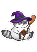 Vorschau - Mal- und Bastelvorlagen - Waschbär Hexe - Clipart Grafiken - Deckblatt