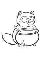 Vorschau - Mal- und Bastelvorlagen - Waschbär mit Kessel - Clipart Grafiken - Seite 3