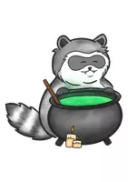 Vorschau - Mal- und Bastelvorlagen - Waschbär mit Kessel - Clipart Grafiken - Seite 2
