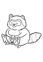 Vorschau - Mal- und Bastelvorlagen - Waschbär Süßes oder Saures - Clipart Grafiken - Seite 3