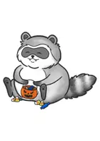 Vorschau - Mal- und Bastelvorlagen - Waschbär Süßes oder Saures - Clipart Grafiken - Seite 2