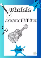 Vorschau - Mal- und Bastelvorlagen - Ukulele Ausmalbilder für den Musikunterricht – kreative Arbeitsblätter Grundschule - Deckblatt