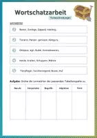 Vorschau - Arbeitsblätter - Tierbeschreibungen – Wortschatz & Wortspeicher - Seite 1