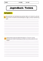 Vorschau - Arbeitsblätter - Tschick Jugendbuch: Arbeitsblätter, Lückentext und Übungen - Seite 1