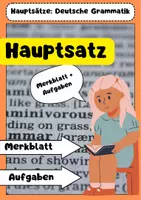 Vorschau - Arbeitsblätter - Hauptsätze Deutsch: Merkblatt mit Übungen - Deckblatt