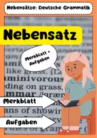 Vorschau - Arbeitsblätter - Nebensätze: Deutsche Grammatik - Merkblatt + Aufgaben - Deckblatt