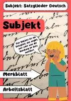 Vorschau - Arbeitsblätter - Das Subjekt: Arbeitsblatt + Merkblatt zum Satzglied - Deckblatt