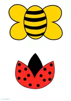 Vorschau - Mal- und Bastelvorlagen - Lolli Biene und Marienkäfer - Deckblatt