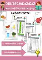 Vorschau - Arbeitsblätter - Lesespaziergang Lebensmittel - Leserunde Klasse 1 und 2 - Deckblatt