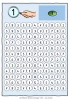Vorschau - Arbeitsblätter - Freebie: Legebild Ziffer 1 (für Muggelsteine, Knöpfe...) - Zahlen Klasse 1 - Seite 2