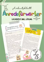 Vorschau - Arbeitsblätter - Sparpaket - Anredefürwörter/ -pronomen (Lückentexte + Lösungen) - Seite 1