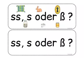 Vorschau - Präsentationen/Tafelbilder - Tafelmaterial Rechtschreibung s, ss oder ß? (Wort-Bild-Karten) - Seite 2