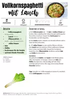 Vorschau - Unterrichtsreihen - Rezept: Vollkornspaghetti mit Lauch (vegan) | Hauswirtschaft & Ernährung | Klasse 5–9 - Seite 2