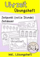 Vorschau - Arbeitsblätter - Uhrzeit und Uhr (Übungsheft Klasse 1) - Deckblatt