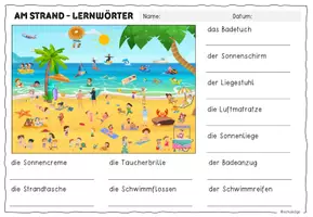 Vorschau - Arbeitsblätter - Am Strand / Wimmelbild und Lernheft (DaZ) - Seite 2