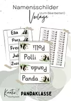 Vorschau - Anderer Materialtyp - Namensschilder Panda (editierbar) - Deckblatt