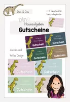 Vorschau - Bildkarten - Hausaufgaben Gutschein (Dinoklasse) - Deckblatt