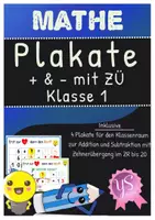 Vorschau - Poster - Mathe: Klasse 1 Plakate zum Zehnerübergang - Deckblatt
