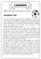 Vorschau - Arbeitsblätter - Leseverständnis - Jonathan Tah + Lösungen - Seite 1