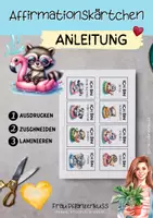 Vorschau - Mal- und Bastelvorlagen - Affirmationskarten Selbstliebe mit Sommertieren - Seite 2
