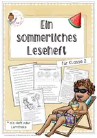 Vorschau - Unterrichtsreihen - Leseheft Sommer (Sommerliches Leseheft) - Klasse 2 - Deckblatt