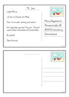 Vorschau - Arbeitsblätter - Postkarten schreiben - Tafelmaterial - Beispielpostkarte - Vorlagen für eigene Postkarte - Seite 3
