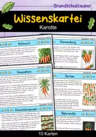 Vorschau - Bildkarten - Karotte - Wissenskartei - Gemüse - Deckblatt