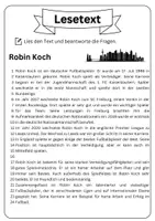 Vorschau - Arbeitsblätter - Leseverständnis - Robin Koch + Lösungen - Seite 1