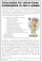 Vorschau - Arbeitsblätter - DIE 5 SINNE - 10 Experimente + Beobachtungsheft - Seite 1