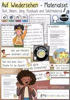 Vorschau - Arbeitsblätter - "Auf Wiedersehen" - 👋🏼🎵 Materialpaket zum Minimusiker Song + MP3s (Verabschiedung Klasse 4) - Deckblatt
