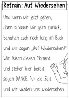Vorschau - Arbeitsblätter - "Auf Wiedersehen" - 👋🏼🎵 Materialpaket zum Minimusiker Song + MP3s (Verabschiedung Klasse 4) - Seite 1