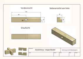 Vorschau - Arbeitsblätter - Werkstück - Zauberkreuz > Holz / Metall > Arbeitsplan + Stückliste inkl. Musterlösung - Seite 2