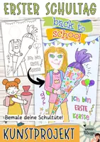 Vorschau - Mal- und Bastelvorlagen - ERSTER SCHULTAG Basteln: Bemale deine Schultüte! Kunstprojekt für die erste Schulwoche #edukiaustria - Deckblatt