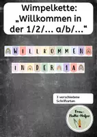 Vorschau - Poster - Wimpelkette "Willkommen in der 1a/2b/... - Deckblatt