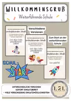Vorschau - Bildkarten - Willkommensgruß - weiterführende Schule (als Geschenk, Anhänger, Karte,...) - Deckblatt