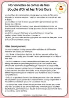 Aperçu - Matériel pour travaux manuels / dessin - Boucle d'Or et les Trois Ours - Marionnettes à Doigts - Conte de Fées - Page 1