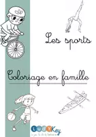 Aperçu - Feuilles d'exercices - Coloriage en famille - les sports - Page 1