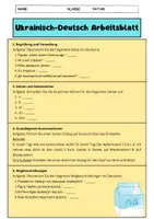 Vorschau - Arbeitsblätter - Ukrainisch-Deutsch Arbeitsblatt für Flüchtlinge - Seite 1