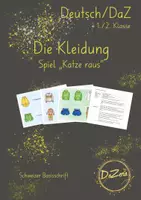 Vorschau - Unterrichtsreihen - Spiel zum Wortschatz Kleidung "Katze raus" - Deckblatt