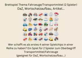 Vorschau - Spiele - Brettspiel Thema Fahrzeuge (2 Spieler) DaZ, Wortschatz - Deckblatt