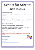 Vorschau - Arbeitsblätter - Schritt für Schritt Tiere zeichnen - Seite 1