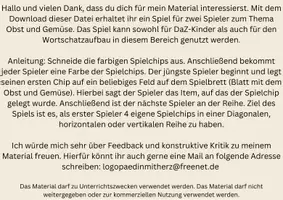 Vorschau - Spiele - Brettspiel Obst und Gemüse (2 Spieler) DaZ, Wortschatz... - Seite 1