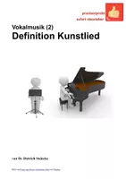 Vorschau - Stundenentwürfe - Kunstlied 2 - Definition Kunstlied - Deckblatt