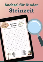 Vorschau - Arbeitsblätter - Suchsel für Kinder: Steinzeit - Deckblatt