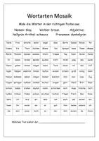 Vorschau - Arbeitsblätter - Wortarten-Mosaik - Wortarten unterscheiden - Seite 2