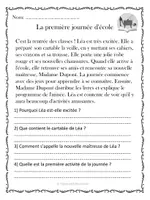 Aperçu - Feuilles d'exercices - Compréhension de lecture - Rentrée scolaire (10 textes) - Page de couverture