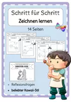 Vorschau - Arbeitsblätter - Materialpaket Schritt für Schritt das Zeichnen lernen - Deckblatt